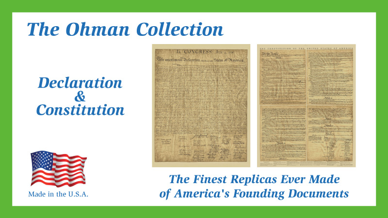 OHMAN DECLARATION OF INDEPENDENCE AND US CONSTITUTION SET