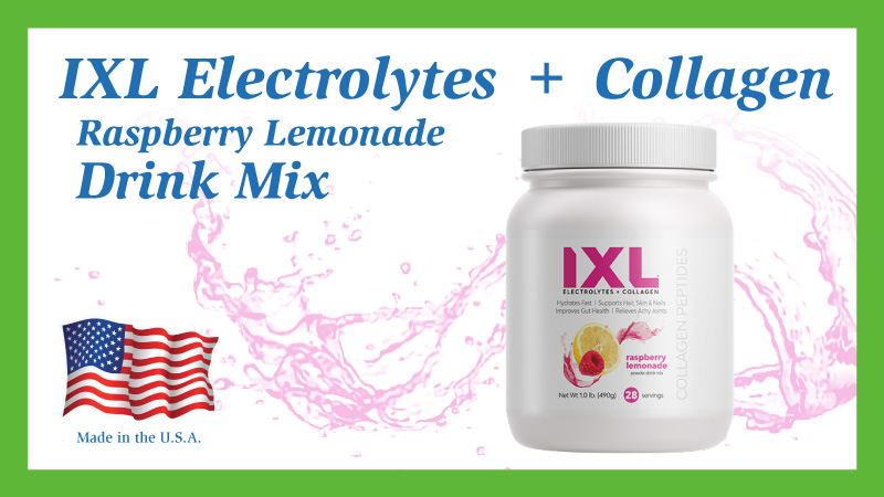 ixl electrolytes collagen raspberry emonade drink mix